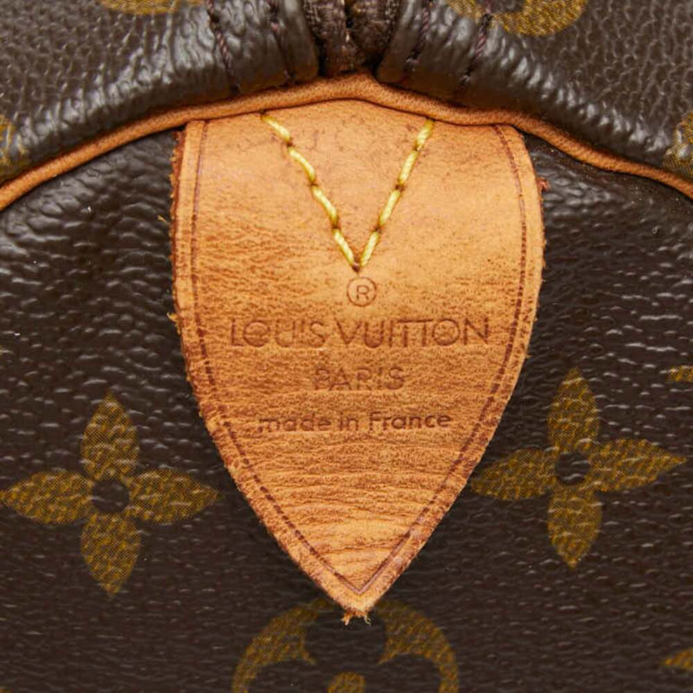 LOUIS VUITTON Brown Monogram Leather Speedy 35 Boston Bag - Picture 12 of 12